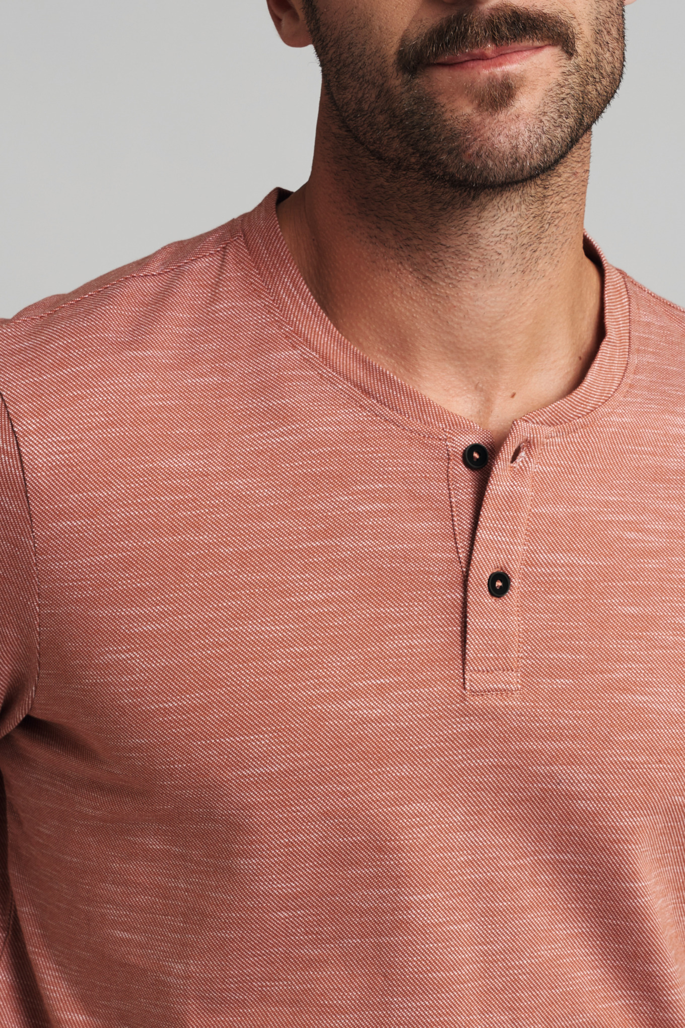 Maglia a maniche lunghe HENLEY, arancio