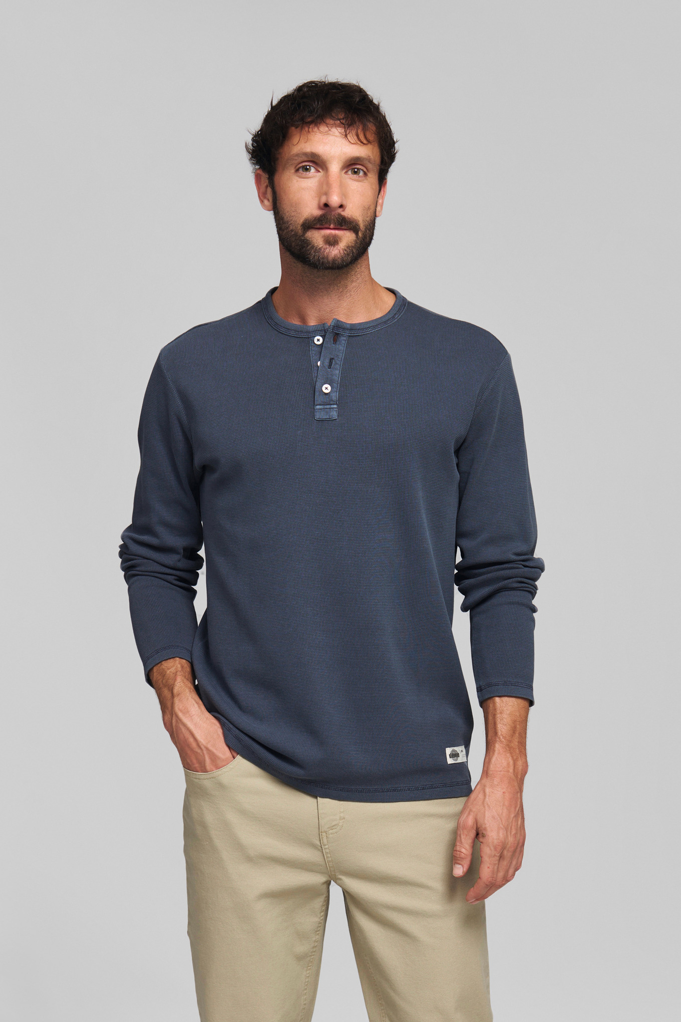 Maglia a maniche lunghe HENLEY WAFFLE