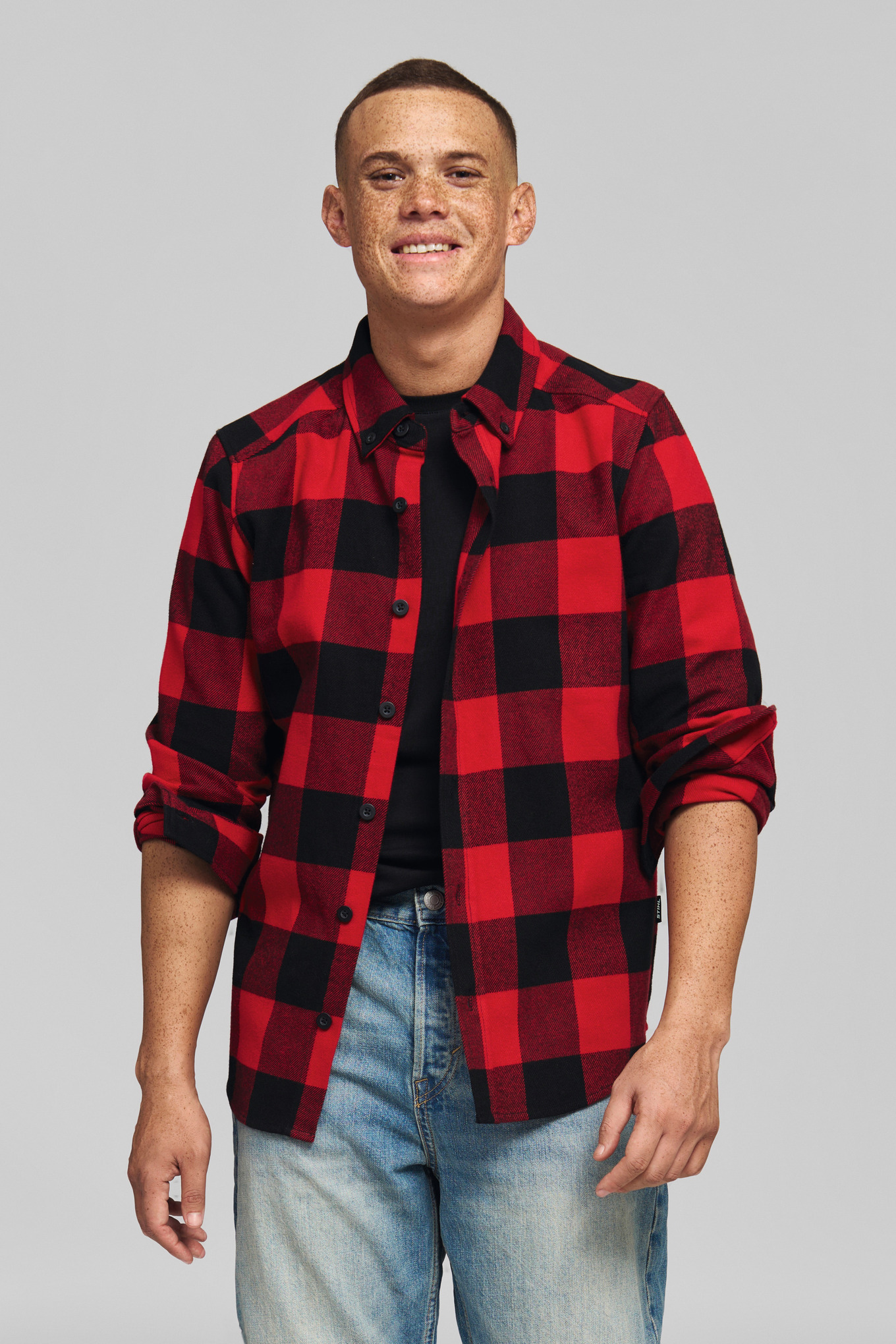Shirt PLAID RED BLACK