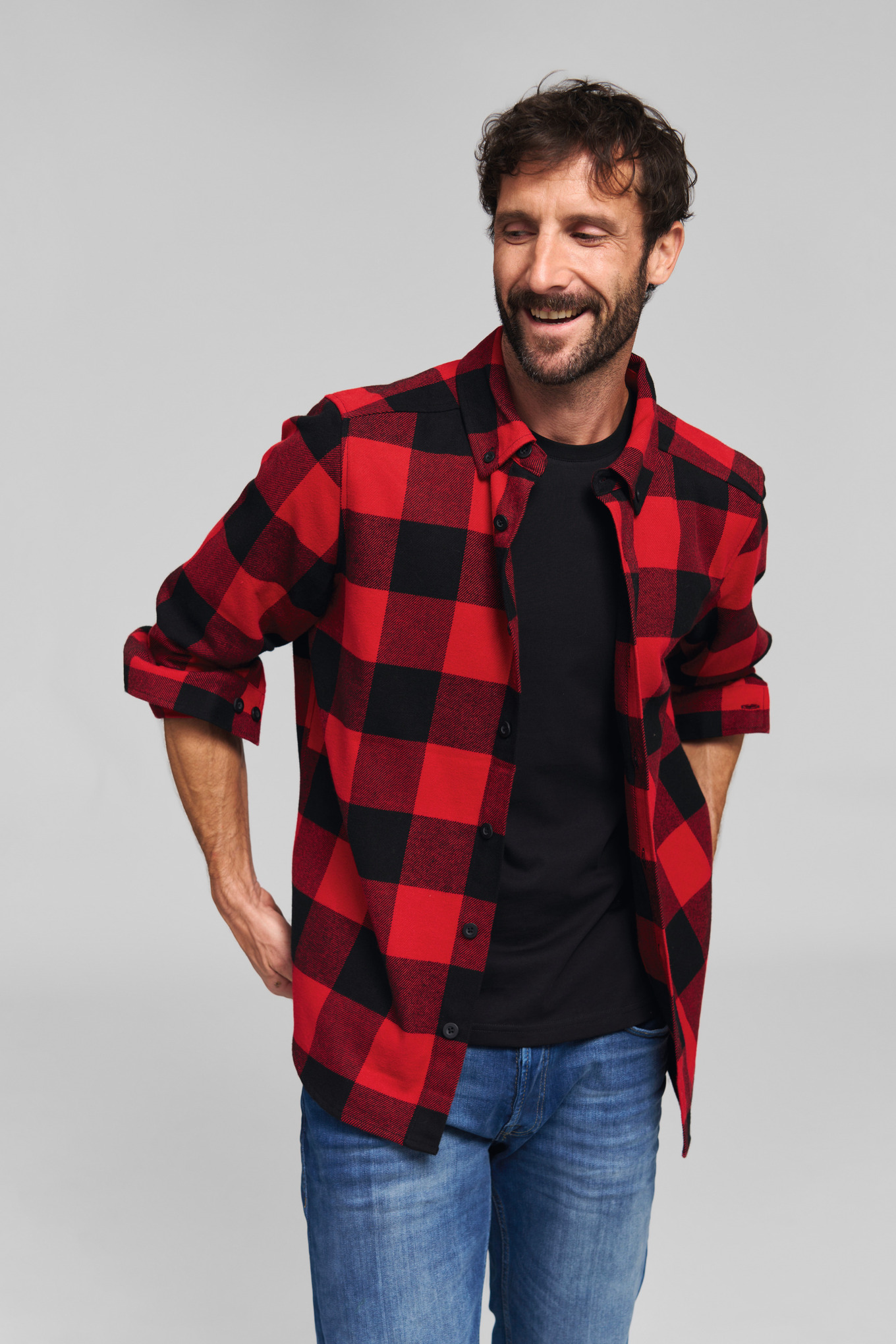 Shirt PLAID RED BLACK