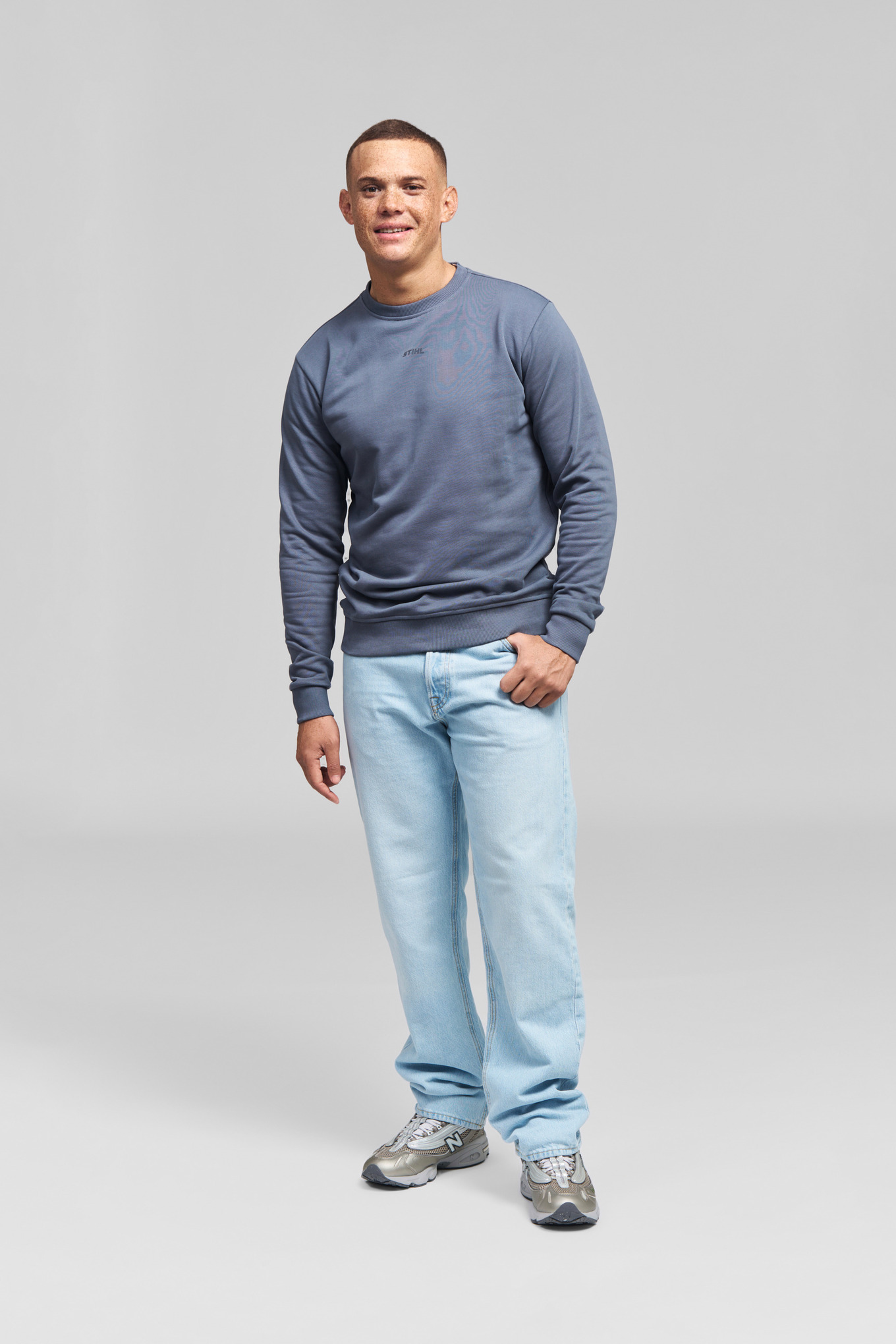 Felpa LOGO CHEST BLUE