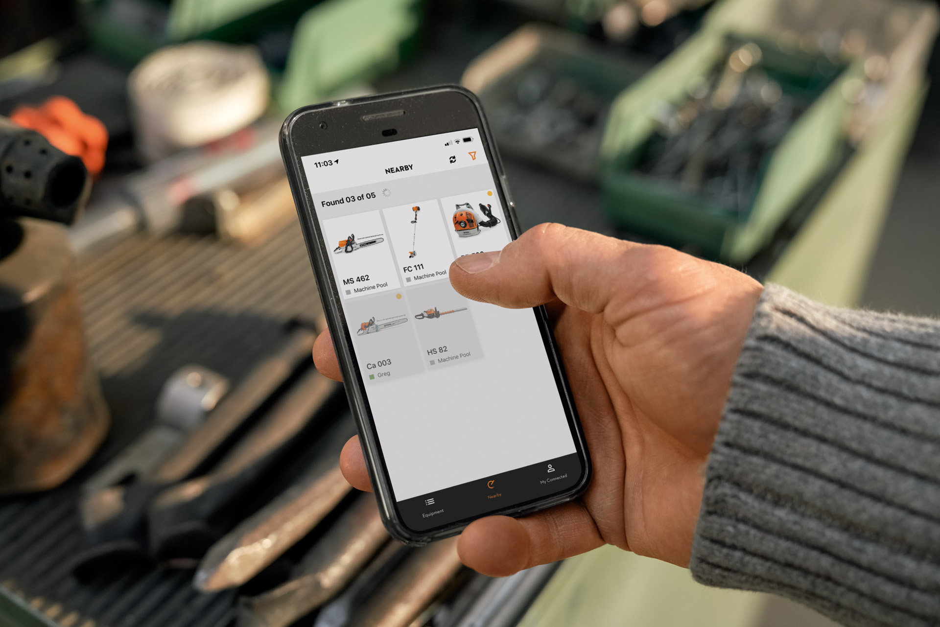 L'app STIHL Connected viene utilizzata sullo smartphone