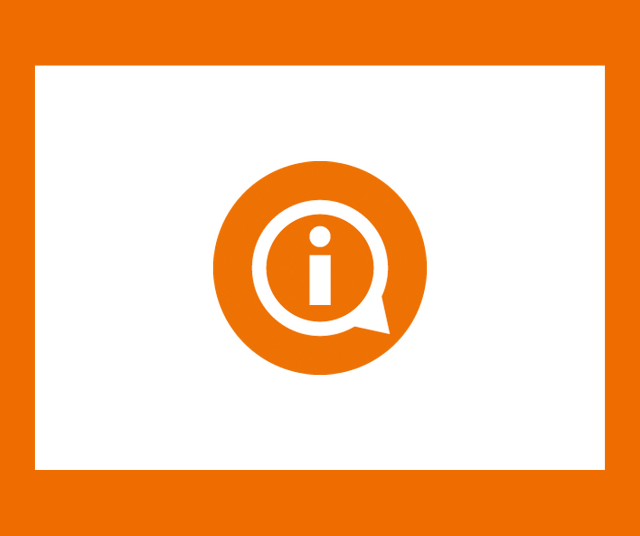 Icona chat arancione su sfondo bianco.
