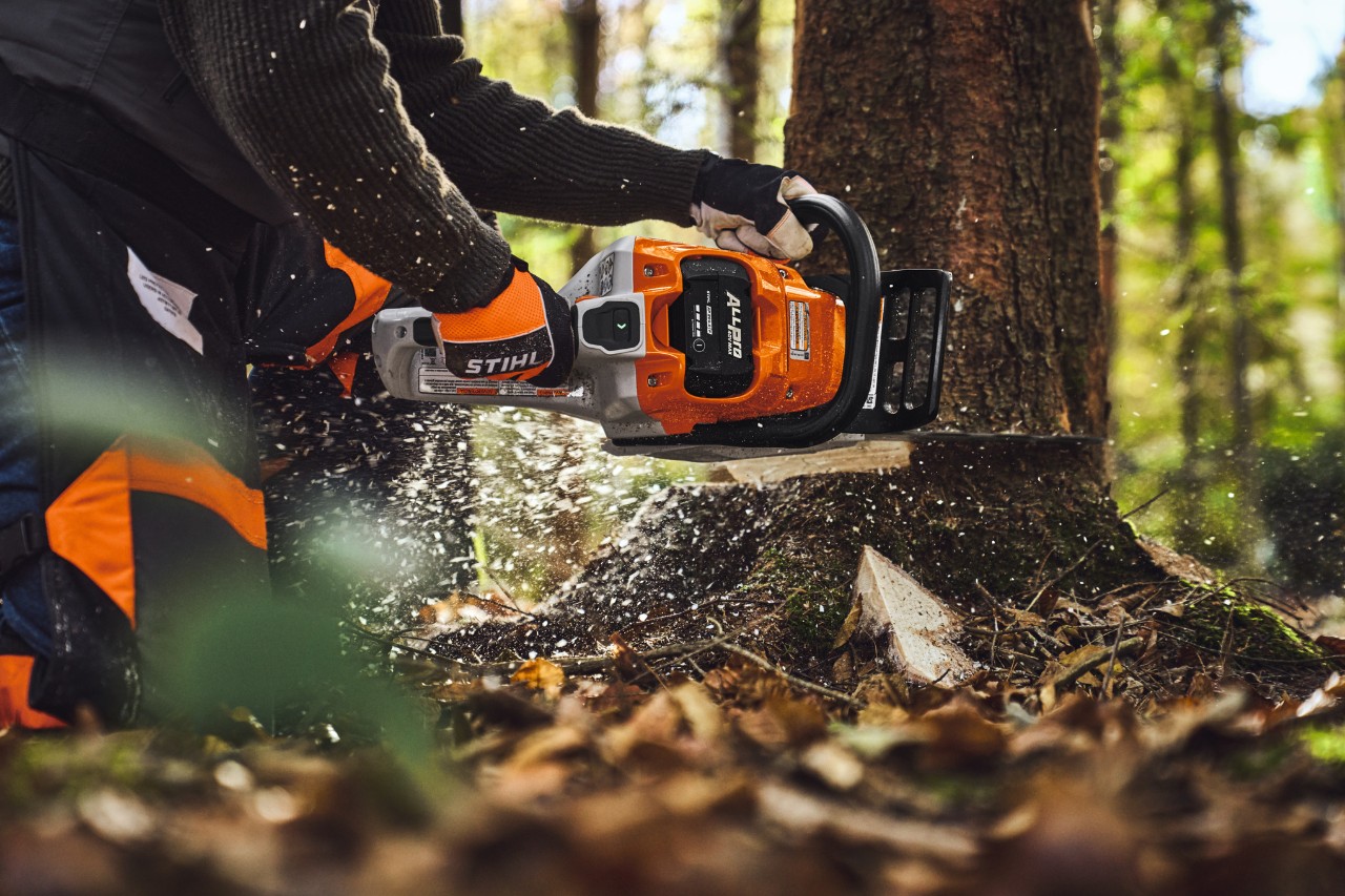 Lavori di abbattimento alberi con la motosega STIHL ALLPRO MSA 260