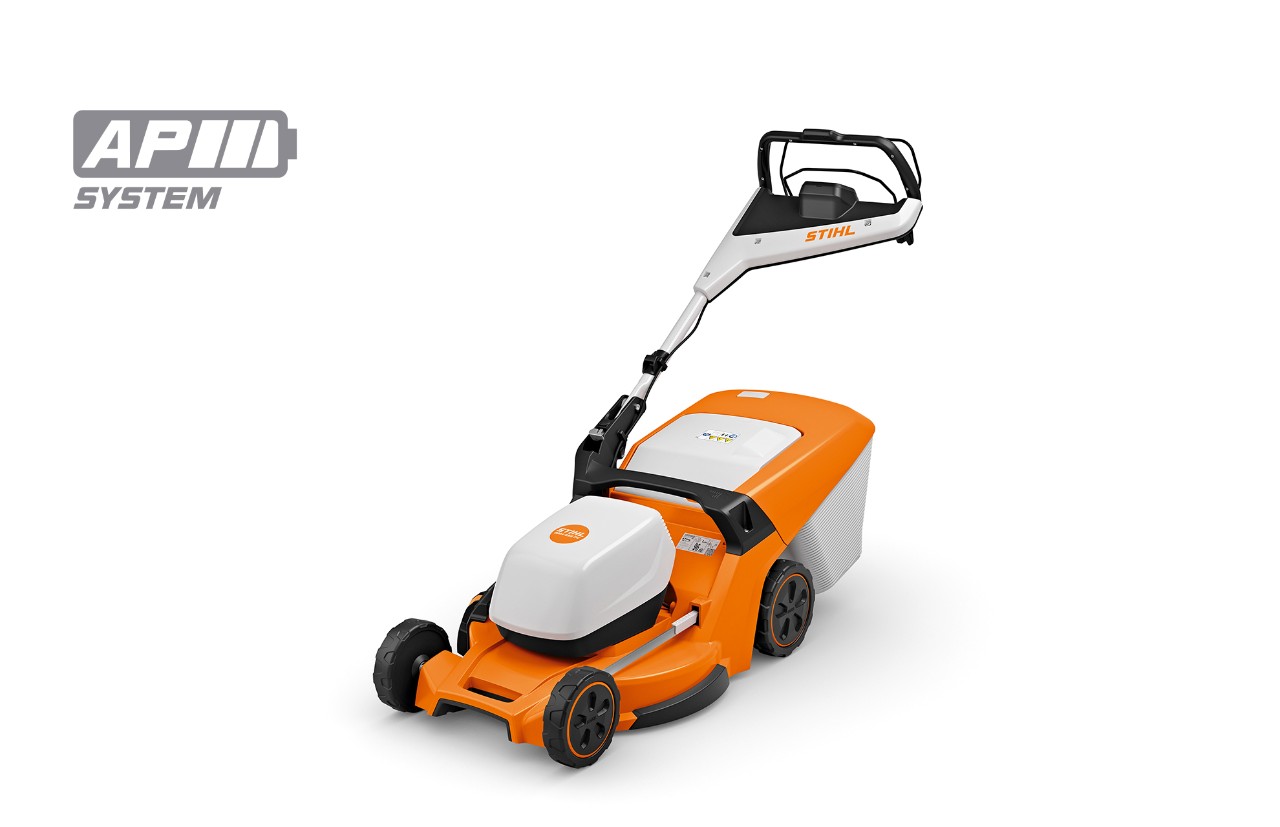 Immagine del tosaerba a batteria STIHL RMA 453 PV, icona della batteria in alto a sinistra per il sistema STIHL AP